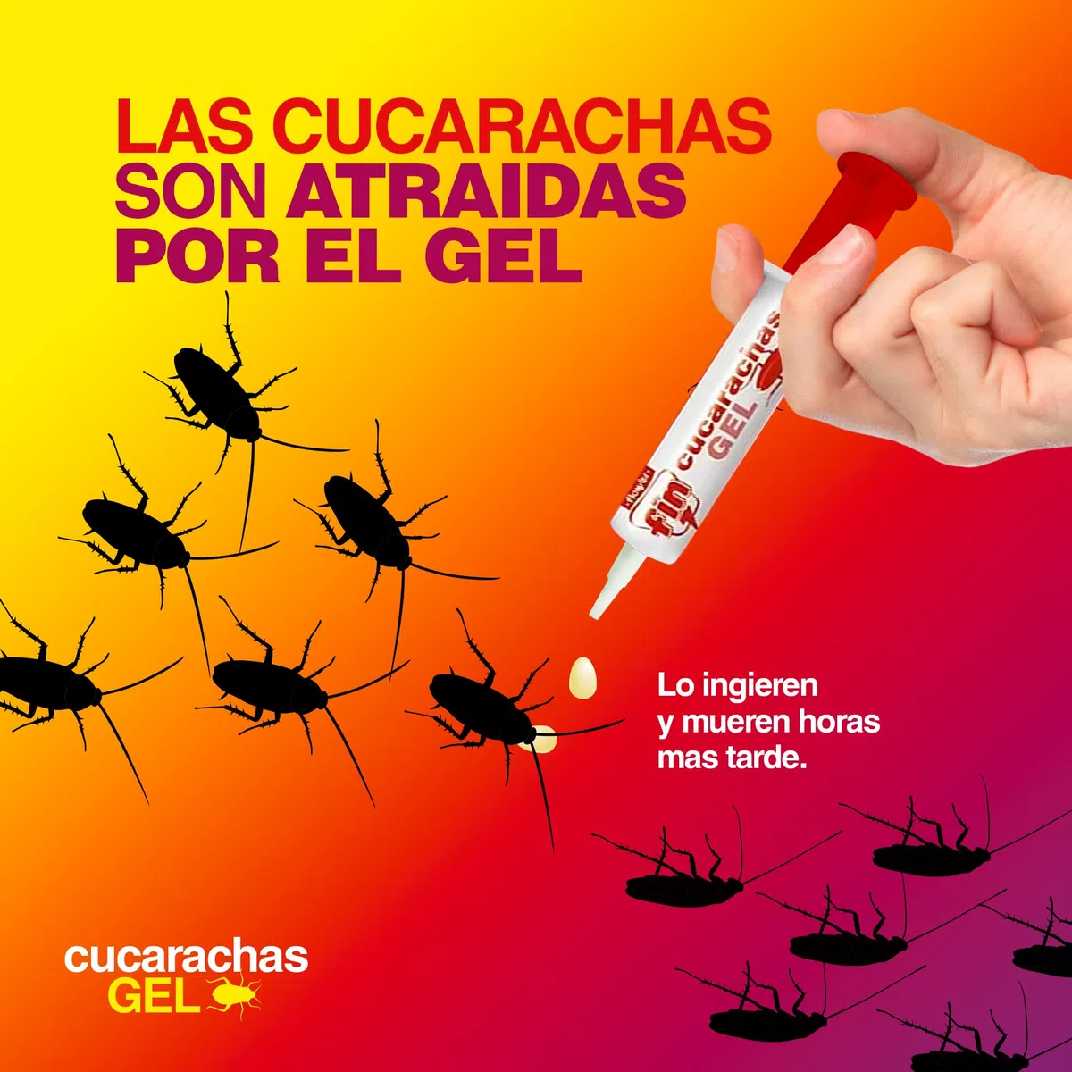 FLOWER x 3 Insecticida Anti Cucarachas Formato Jeringa 10 gr | Jeringuilla Anticucarachas Eficaz Elimina y Mata Cucaracha | Gel Atrayante y Duradero | Interior y Exterior | Aplicación Fácil y Segura