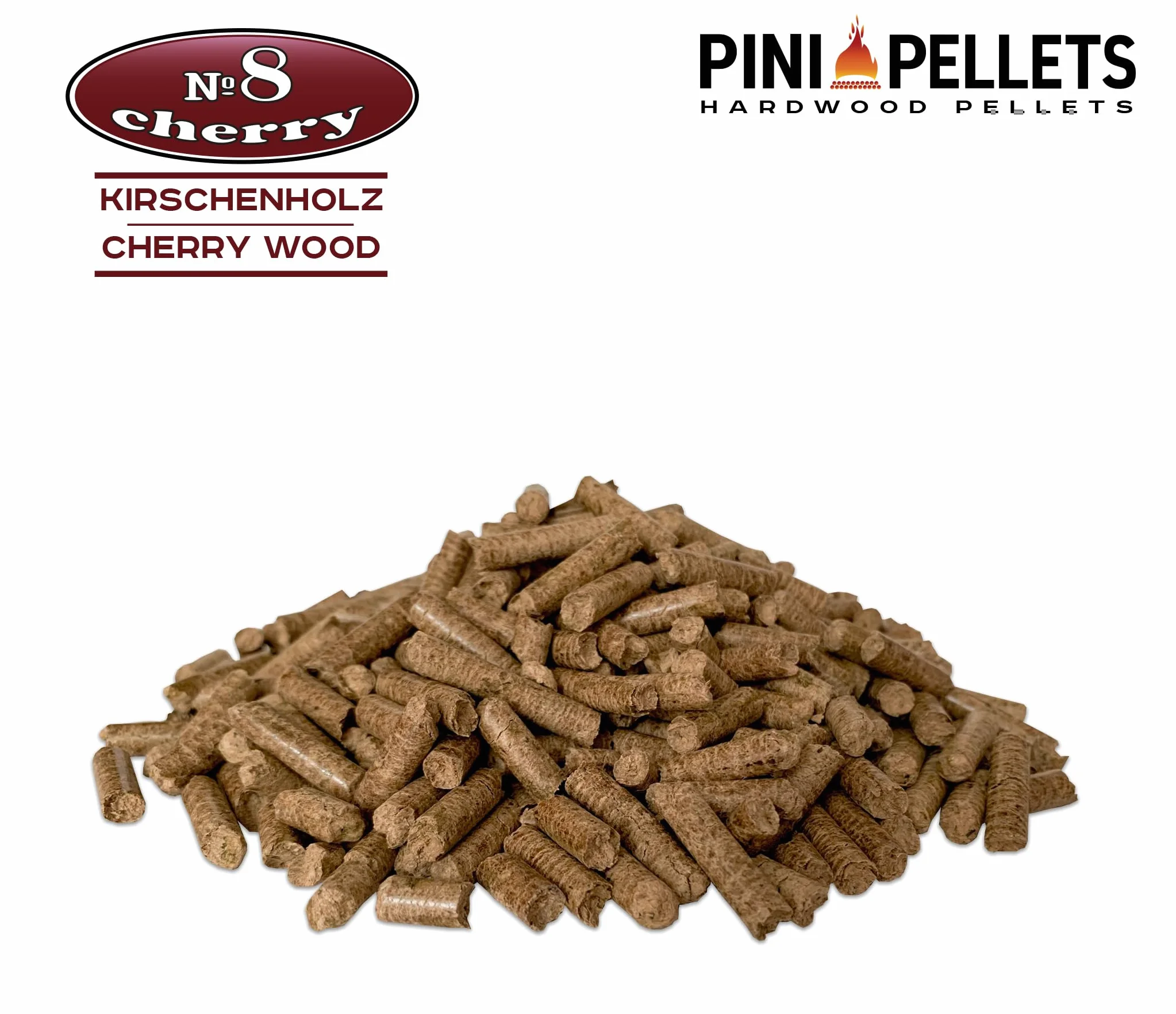 PINI Pellets № 8 Cereza 1,5 kg BBQ Pellets de madera dura para asar ahumar