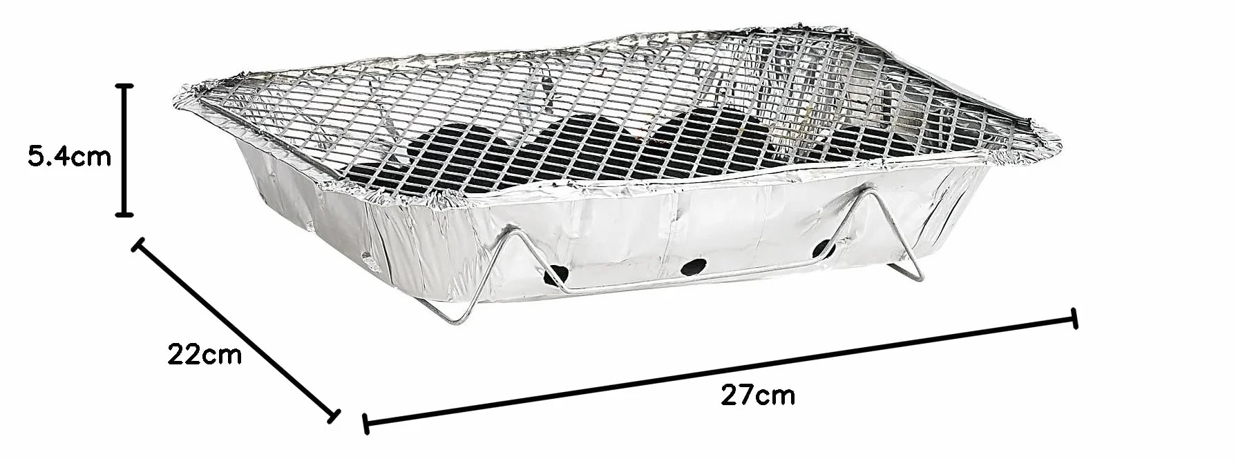 Infactory – Barbacoa individual desechable paquete de 2 unidades, carbón y encendedor