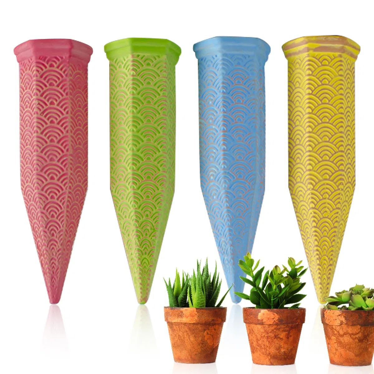 Sistema de Riego Automatico Macetas, 4 Piezas Riego por Goteo Botella Set Autorriego Kit Riego Plantas Vacaciones para Jardín Terraza Invernadero Flores Plantas Interior Exterior