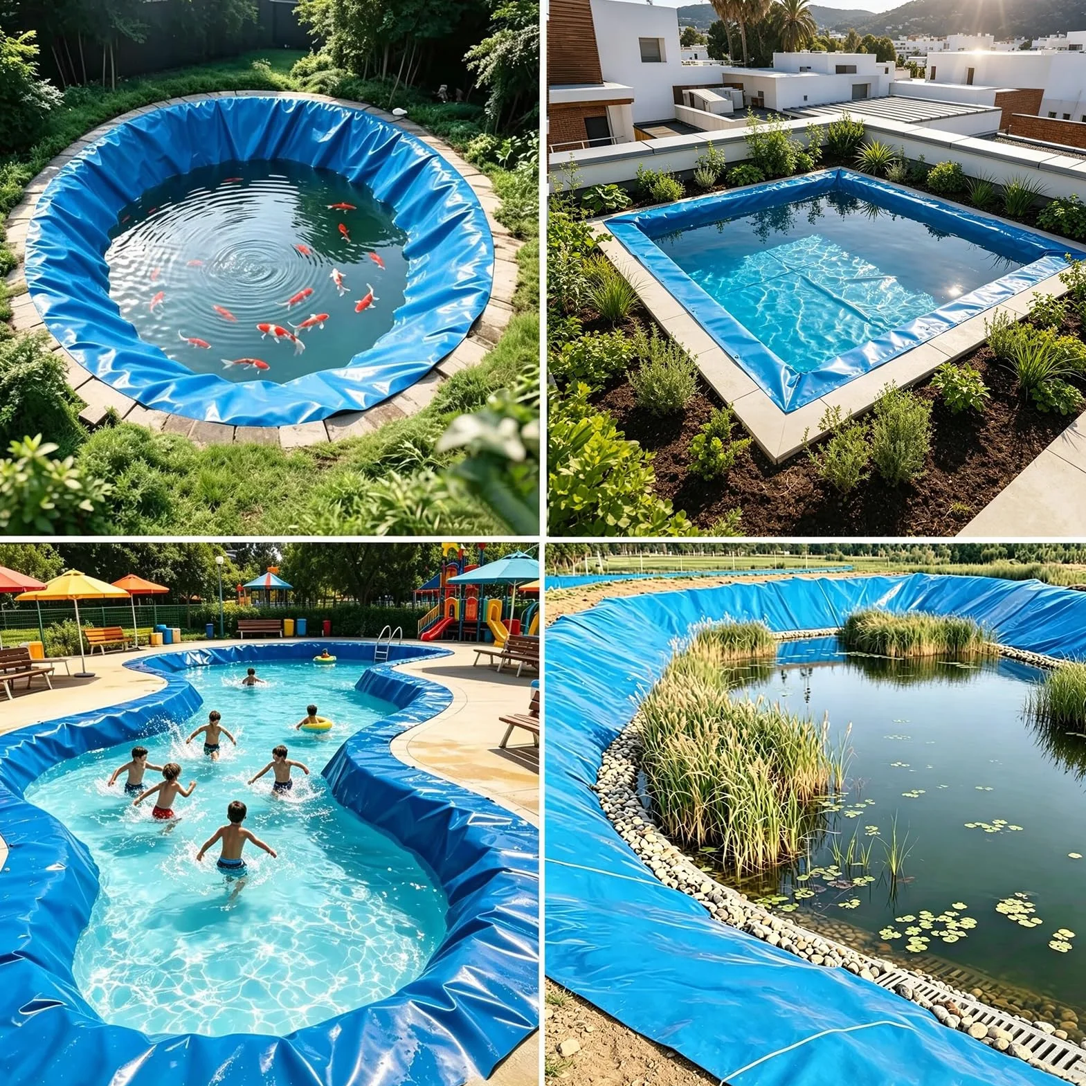 Revestimiento Flexible para Estanque Azul, Membrana para Estanque Grande 3x4m 4x5m 5x5m 6x8m, Película De Sellado De HDPE Resistente A Pinchazos para Almacenamiento De Agua(1x6m)