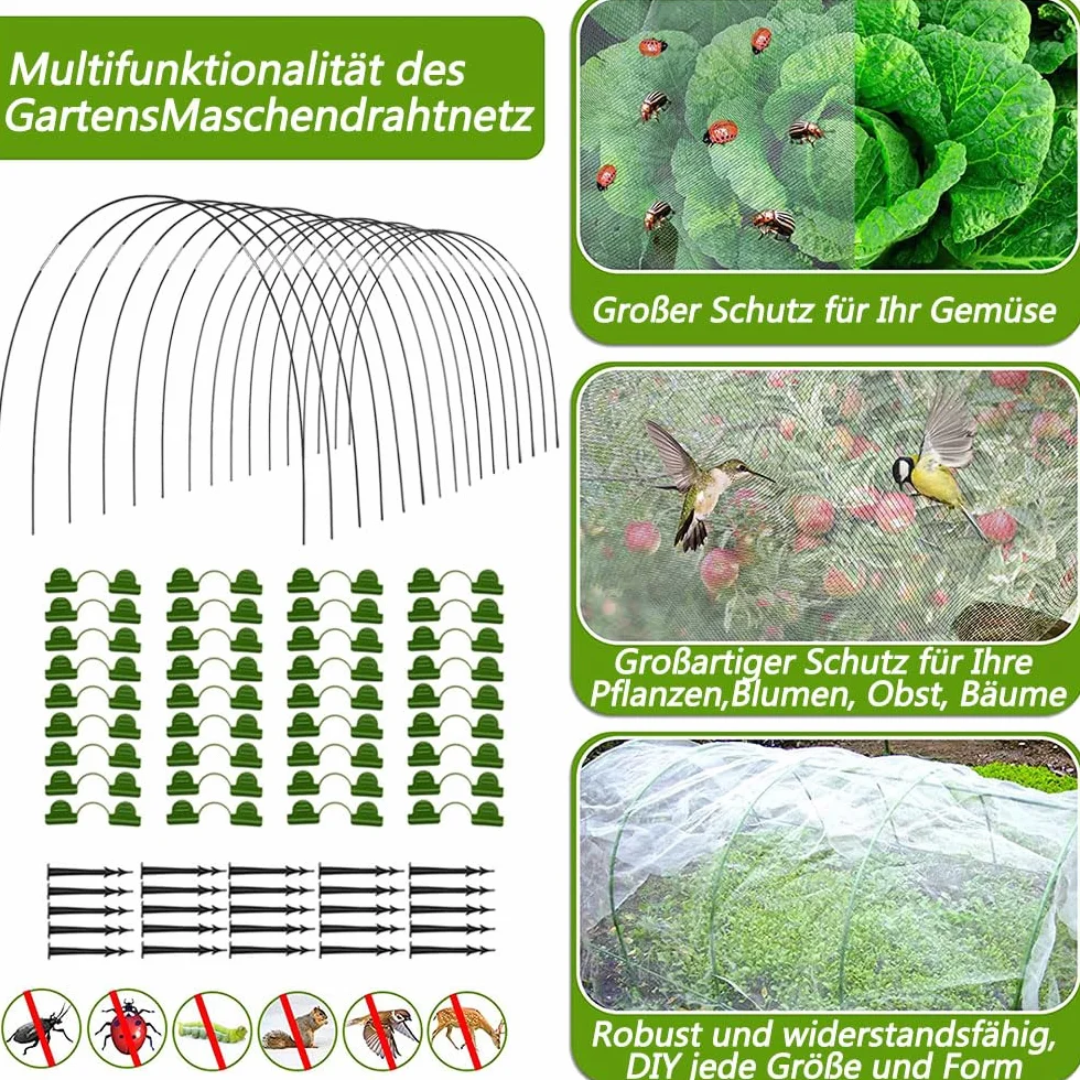 Anyingkai GardenAros De Invernadero,Garden Tunnel,Túnel Invernadero De Plastico,Aros De Soporte De Jardin,Túnel para Plantas,Aros De Invernadero para Cultivar Túneles (50PCS)