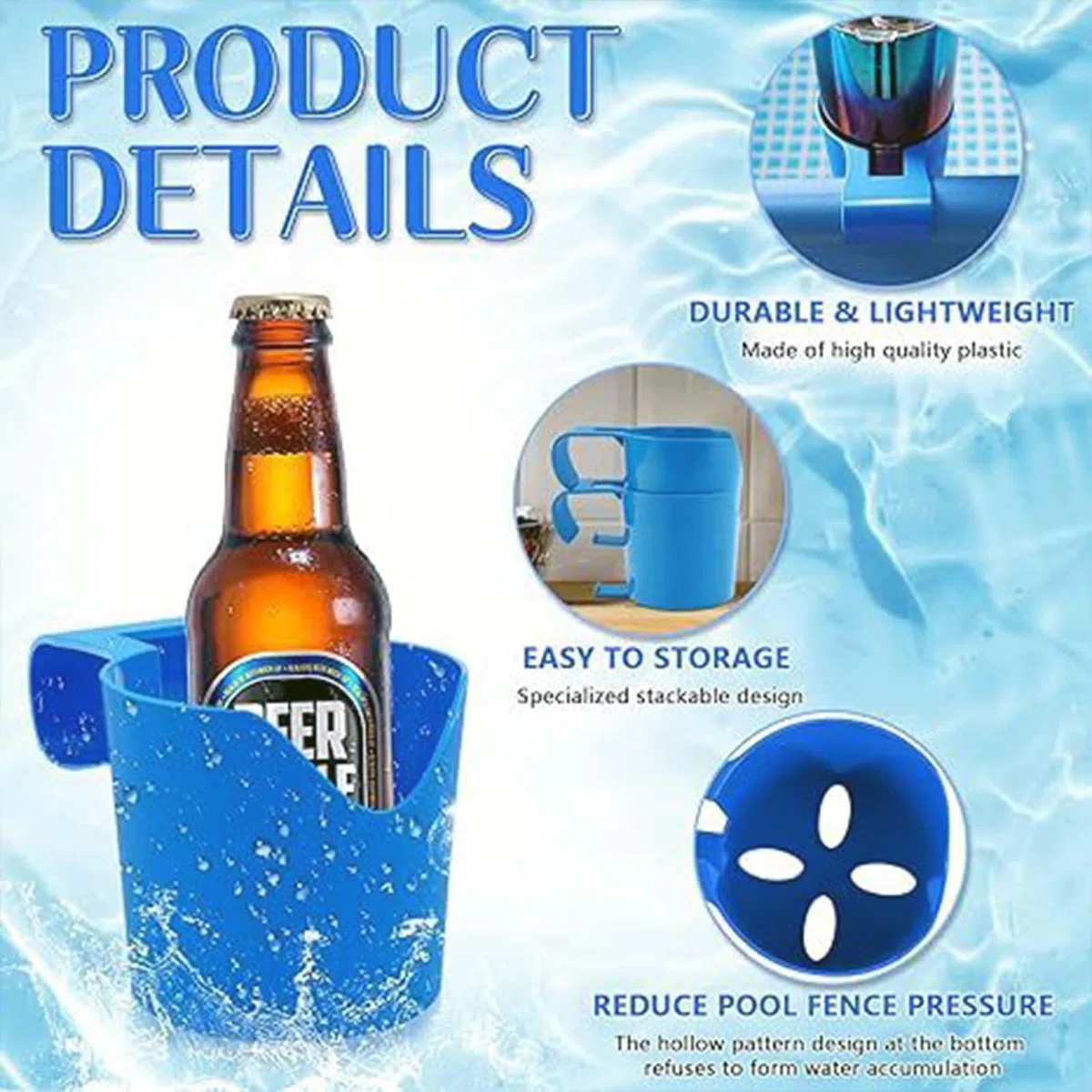 Portavasos Piscina, 3 Piezas Accesorios Piscina Soportes para Bebidas de Piscina, Accesorios Piscina Portavasos Colgante para Bebidas, Teléfonos Móviles, Llaves, Carteras