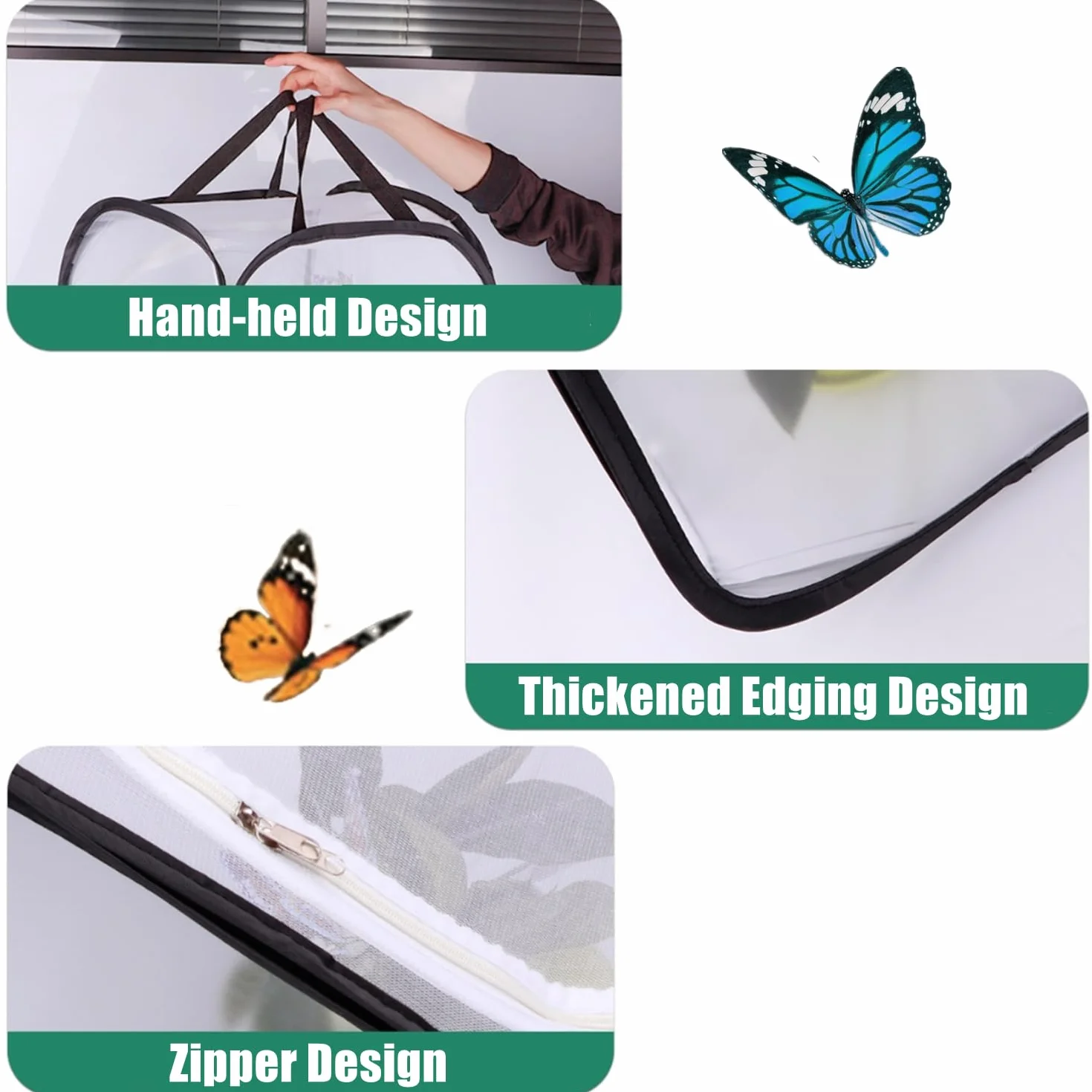 Mariposa Hábitat Red de Cría de Mariposas Plegable Collector de Insectos Plegable Net Mesh Insects Plant Ventilación Hábitat Jaula para Mariposas Insectos Plants 40 * 40 * 60 cm