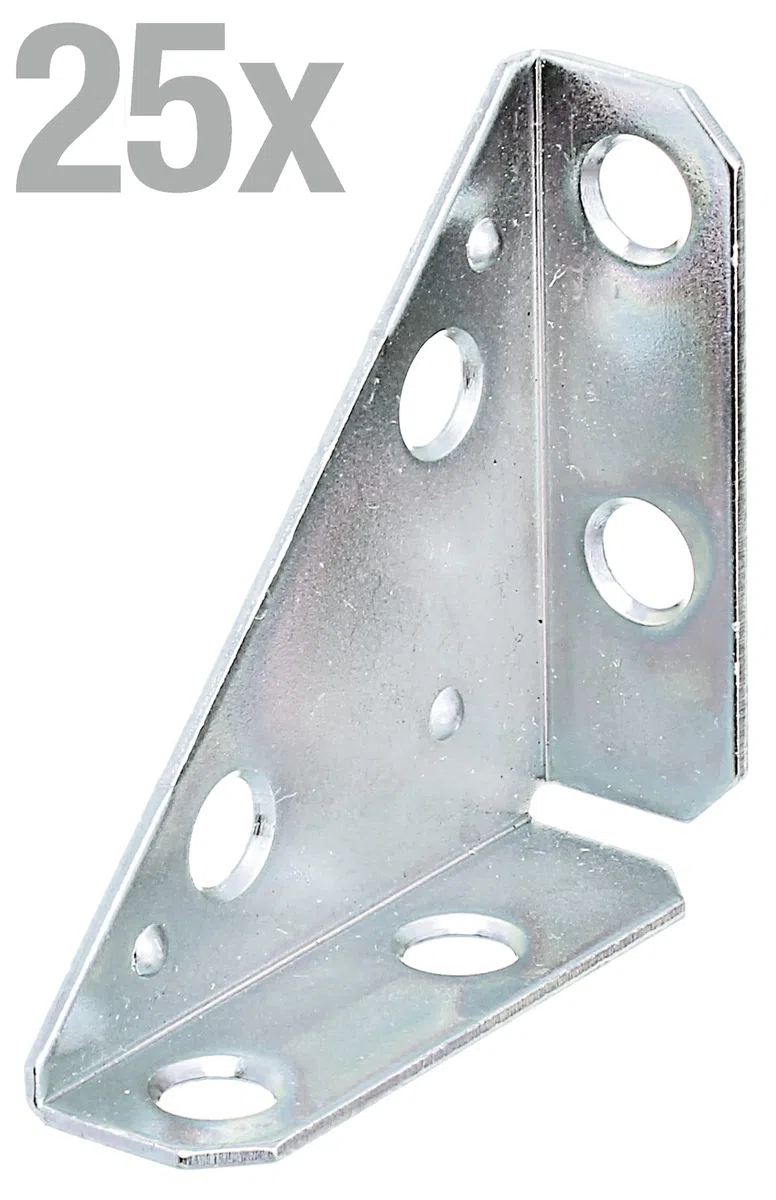 Alberts 849047 Cantonera metálica Galvanizado Sendzimir 50 x 50 x 70 mm Juego de 25
