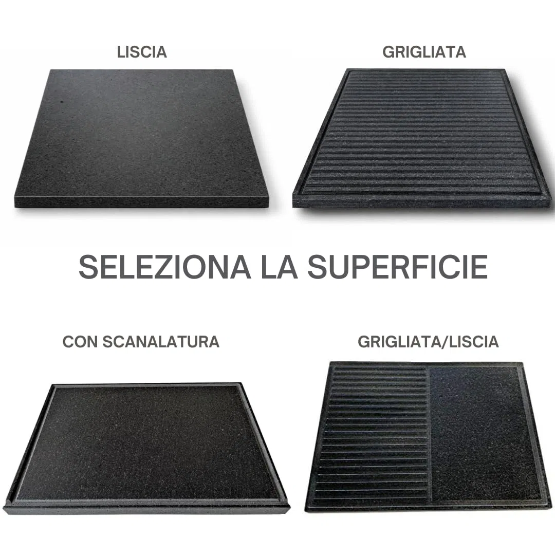 LITHOS MATERIE, Plato de Piedra Volcánica del Etna, Formato Rectangular/Cuadrado con Tamaños Personalizables
