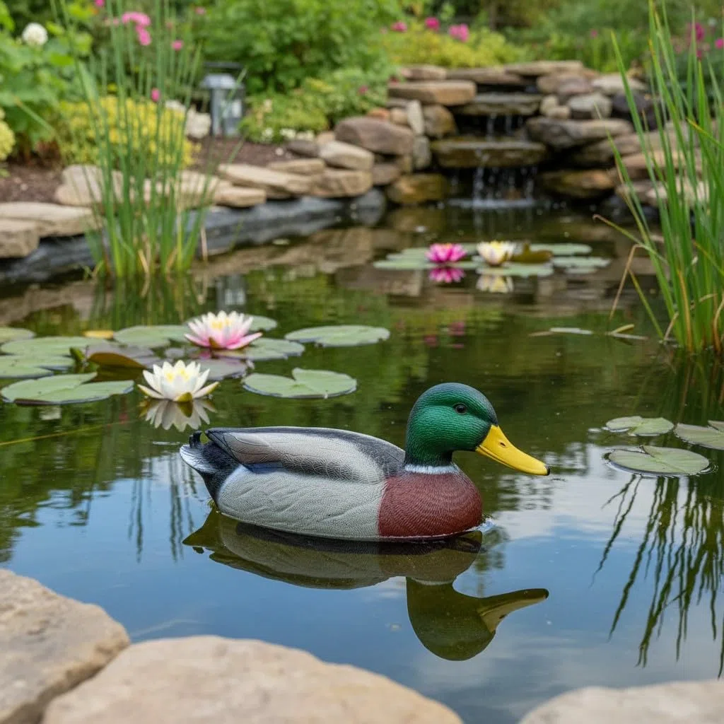 Pato para Estanque Flotante de Plástico Impermeable, Adorno de jardín Señuelo de Caza (1 Pato Artificial Multicolor)