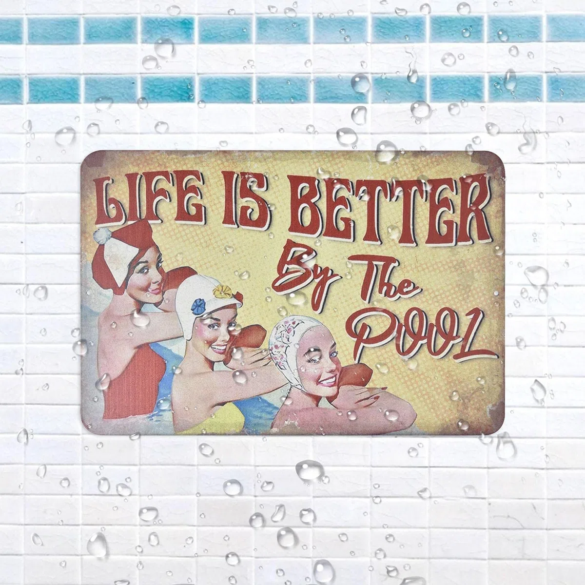 Cartel de metal para la decoración de la piscina, divertido símbolo de regla de piscina, decoración de pared, reglas de piscina personalizadas con su propio peligro, natación, señal de