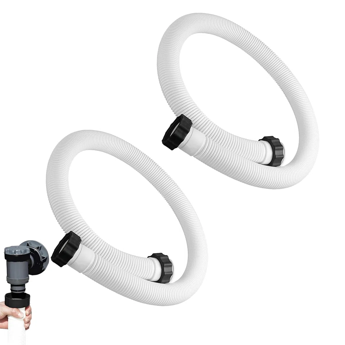 Generisch 2 mangueras de piscina de 38 mm, flexibles para piscinas, bombas de piscina, manguera de repuesto, 150 cm y 40 cm, accesorio para pantalones, accesorios de piscina, bomba para sistemas de