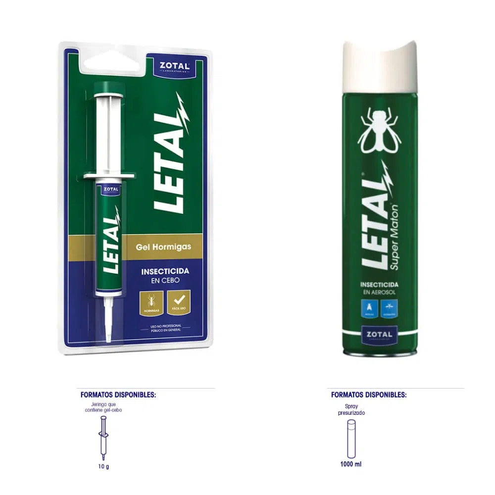 LETAL® Pack Insecticida Gel Hormigas + Super Matón | Pack contra los Insectos en Formato Gel y Aerosol | Insecticidas de acción rápida | Marca Zotal