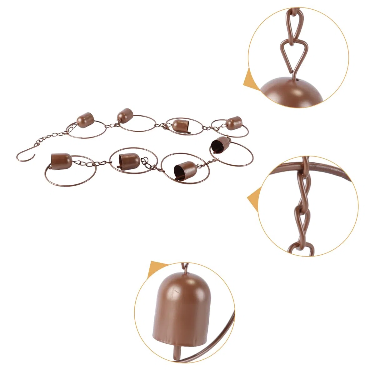 Ausi Campana De Lluvia Colgante De Metal, Cadena De Lluvia, Campanas De Viento Para Jardín, Decorativas Para Canalones, Drenaje, Decoración Del Hogar Y Exterior.