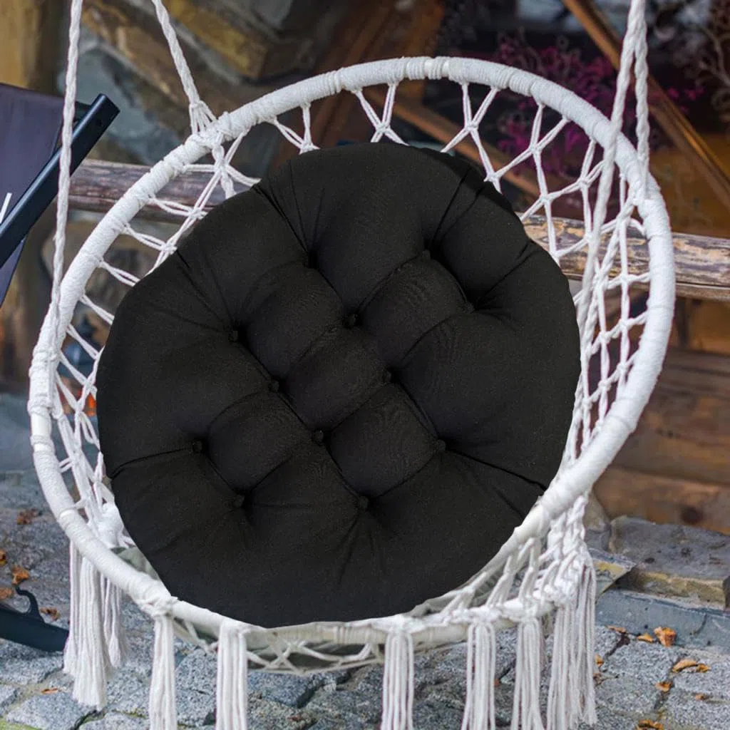 Cojín de Asiento Acolchado Grueso para Mecedoras, Sillas Colgantes Y Sillones; Acolchado Cómodo para Mecedoras, Sillas Colgantes, Jardines Y Salas de, Negro