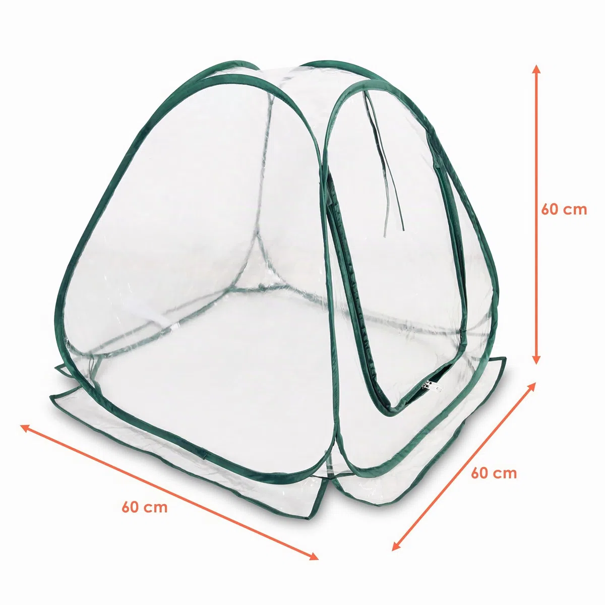Mini láminas emergentes de invernadero de 60 x 60 cm – Pequeño invernadero para verduras, flores y hongos – Tienda de invierno de PVC transparente para plantas – No requiere montaje
