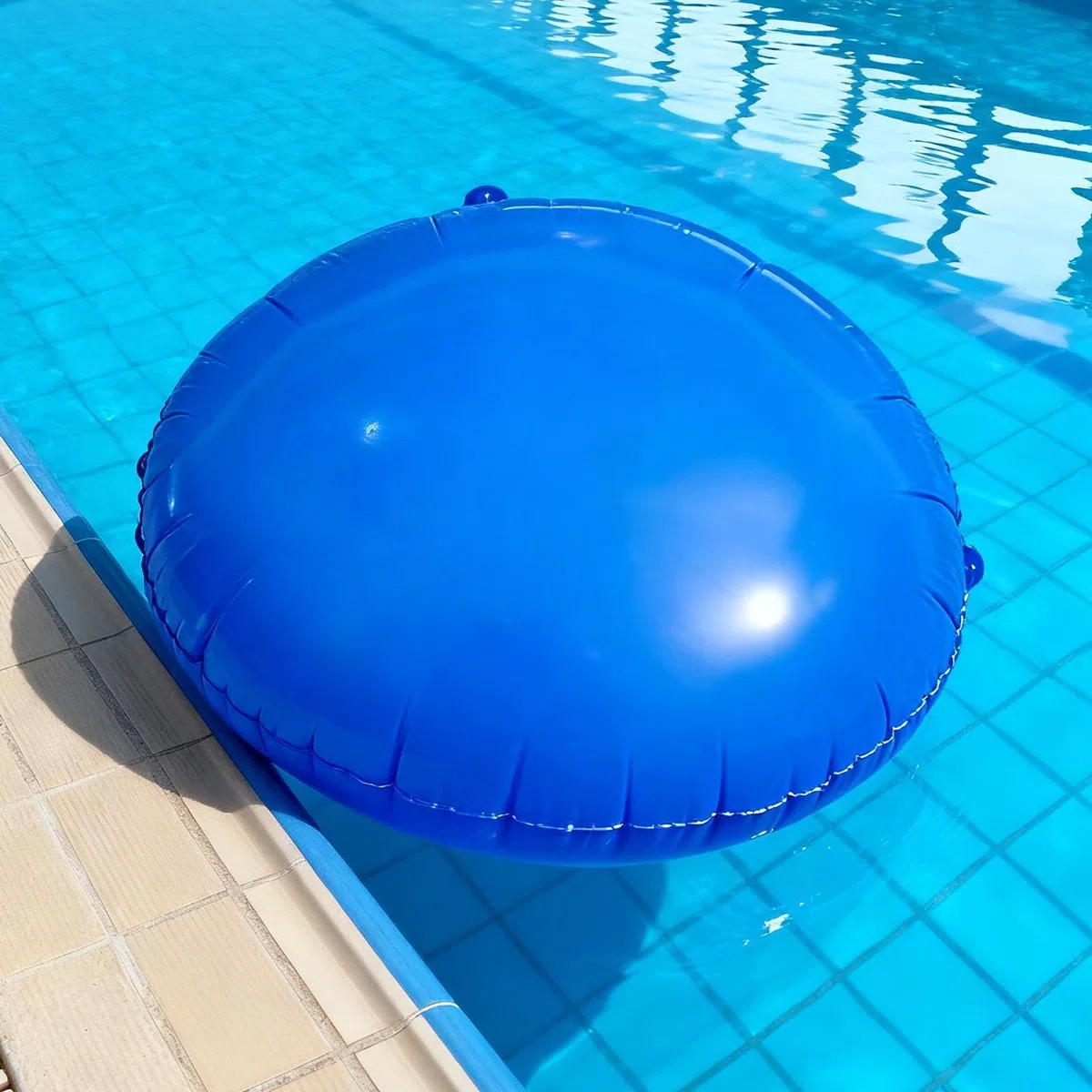 Cojín de piscina de invierno - 150x150cm Cojín de aire resistente al frío, juego de compensación de hielo PVC con cuerdas | Protección de estanques Piscina Jardín al aire libre Patio trasero Césped Es