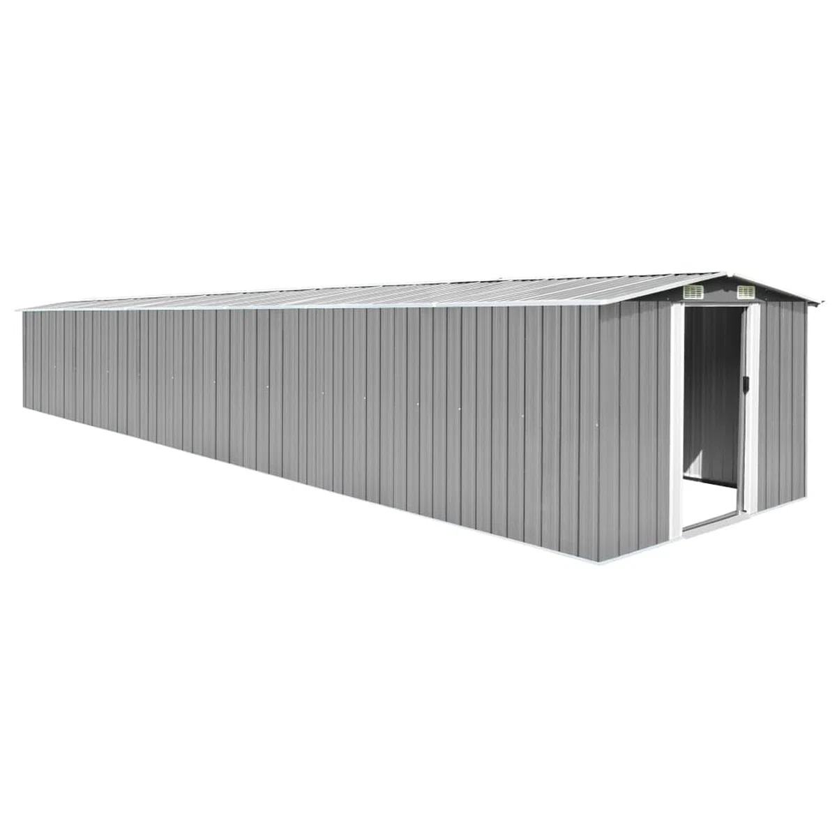 Cobertizo de jardín, Casetas para Parcelas, Casetas De Jardin, Cobertizo Jardin Exterior, Caseta Jardin Exterior, Casas Prefabricada, Acero galvanizado Gris 257x779x181 cm