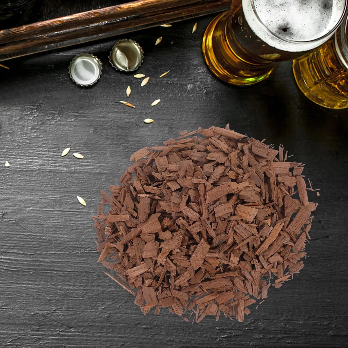 FUOYLOO Virutas de Roble Francés Tostado Medio para Elaboración Casera de Vino y Cerveza, 100 G, Chips de Madera para Mejorar Aroma y Sabor, Suministros para Elaboración de Vino y