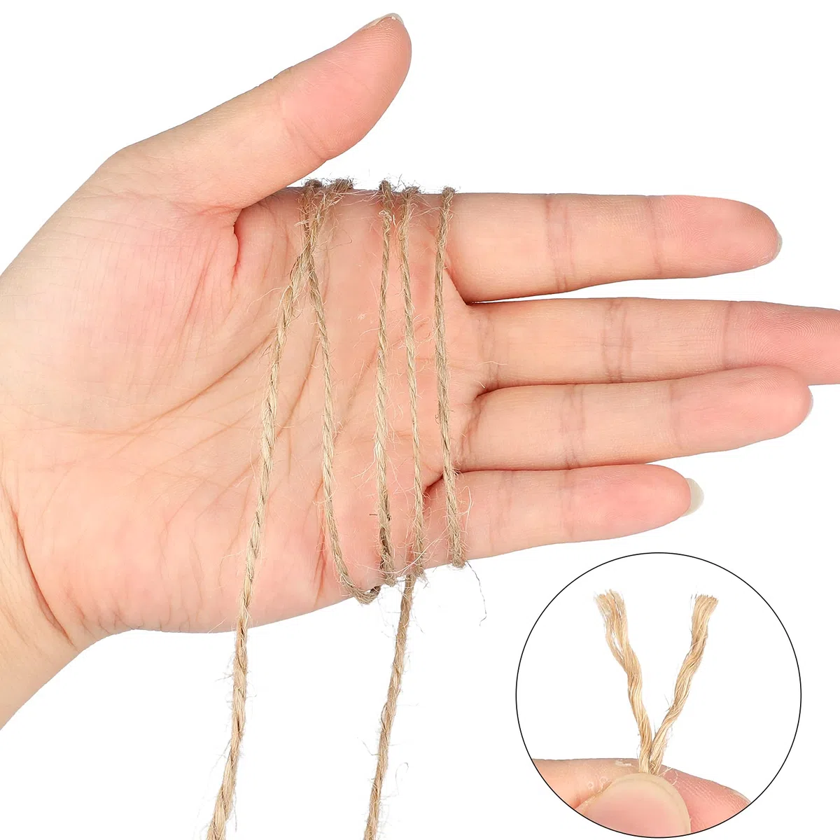 jijAcraft 3mm Cordel de Yute Natural, 100 Metros Cuerda de Yute Natural, 2 Capas Hilo de Yute Marrón, para Jardín Papel de Regalo Ideas DIY Manualidades