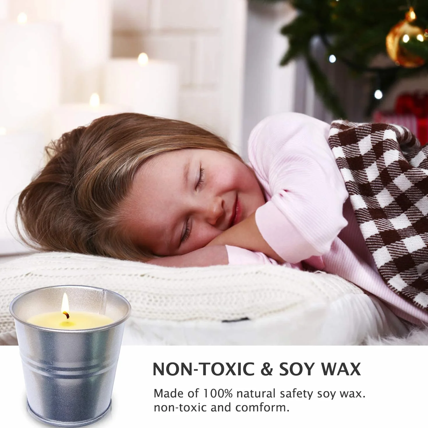 Vela Citronela, 12 Piezas Juego de Velas de Citronela para Exterior Interior Jardín, Natural Cera de Soja,12 * 2 OZ