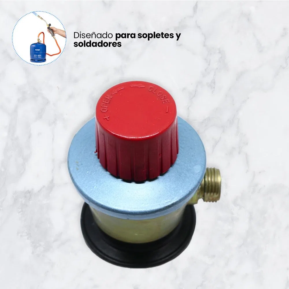 ELMA Regulador de Gas Salida Libre para Sopletes, Soldadores y Quemadores | Conexión Rápida a Bombona | Válvula Antiretorno | Solo Uso Exterior