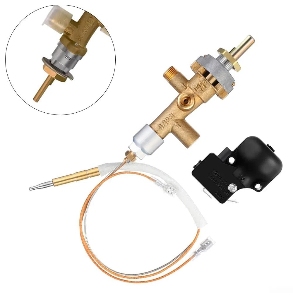 Lecreatekit Repuesto de calentador de patio, válvula de gas de control de calentador de patio al aire libre, termopar, interruptor de inclinación, accesorios para calentador al aire libre