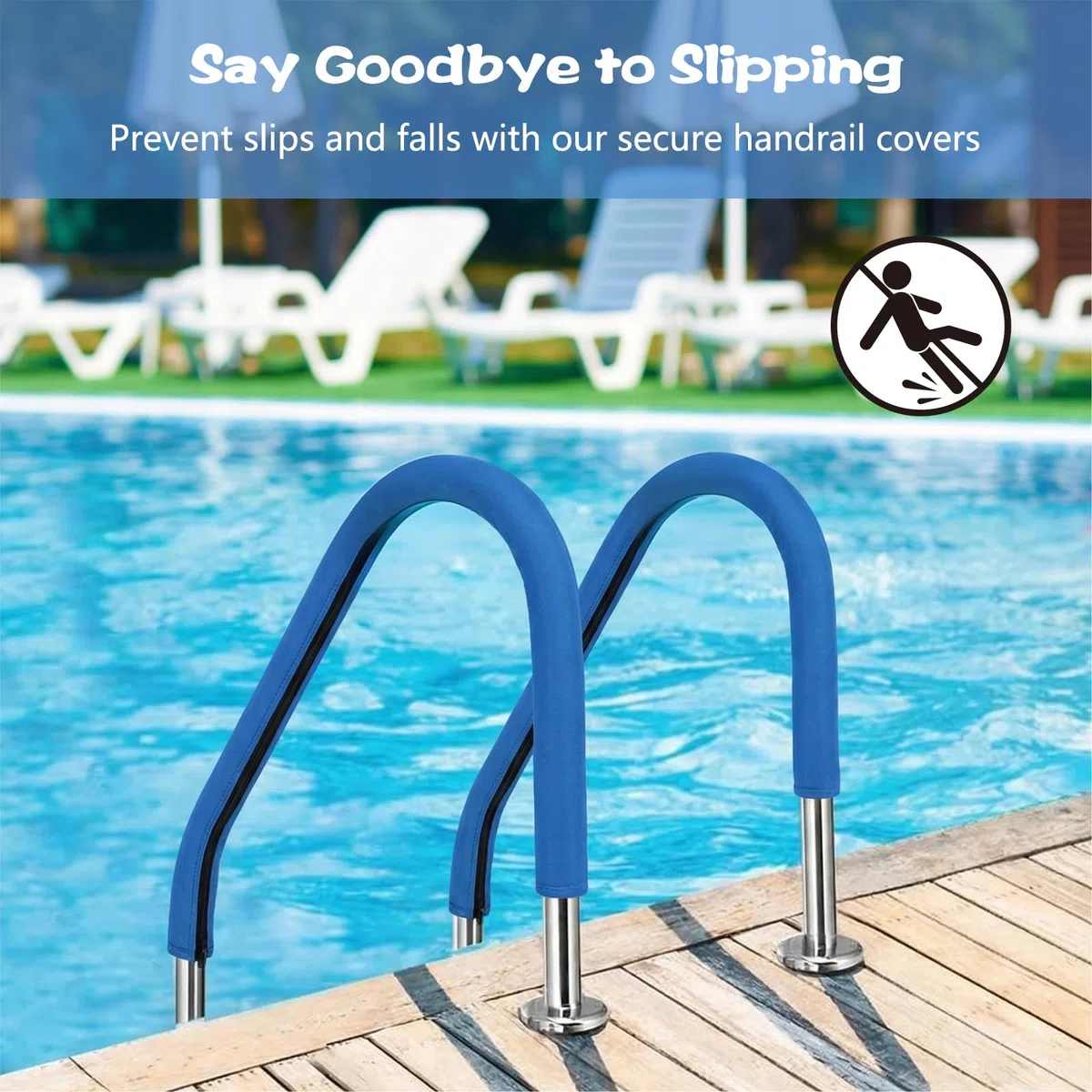 Funda Pasamanos Piscina con Cremallera 180cm, Cubierta Pasamanos Piscina, Cubierta Protector Barandilla Piscinas, Cubiertas de Seguridad para Piscinas, para Parques Acuáticos y Spas