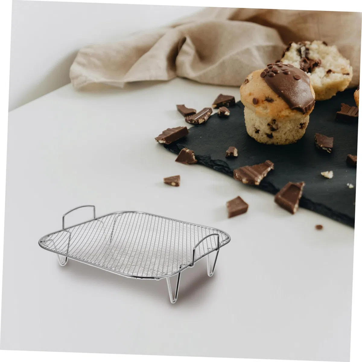 Rejilla para Freidora De Aire del Horno Acero Inoxidable Multifuncional para Cocinar Al Vapor y Asar, Compatible Freidoras, Uso Doméstico y Barbacoa,