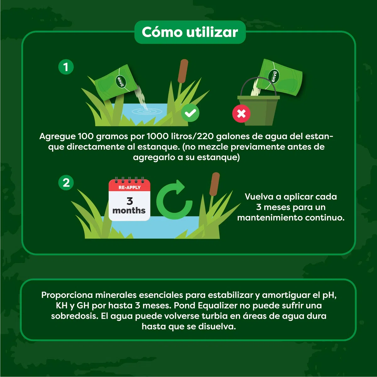 envii Pond Equaliser - Optimiza el KH de y PH en el Jardín Estanque, Evitando Suave Agua de Estanque - Trata 2500 litros