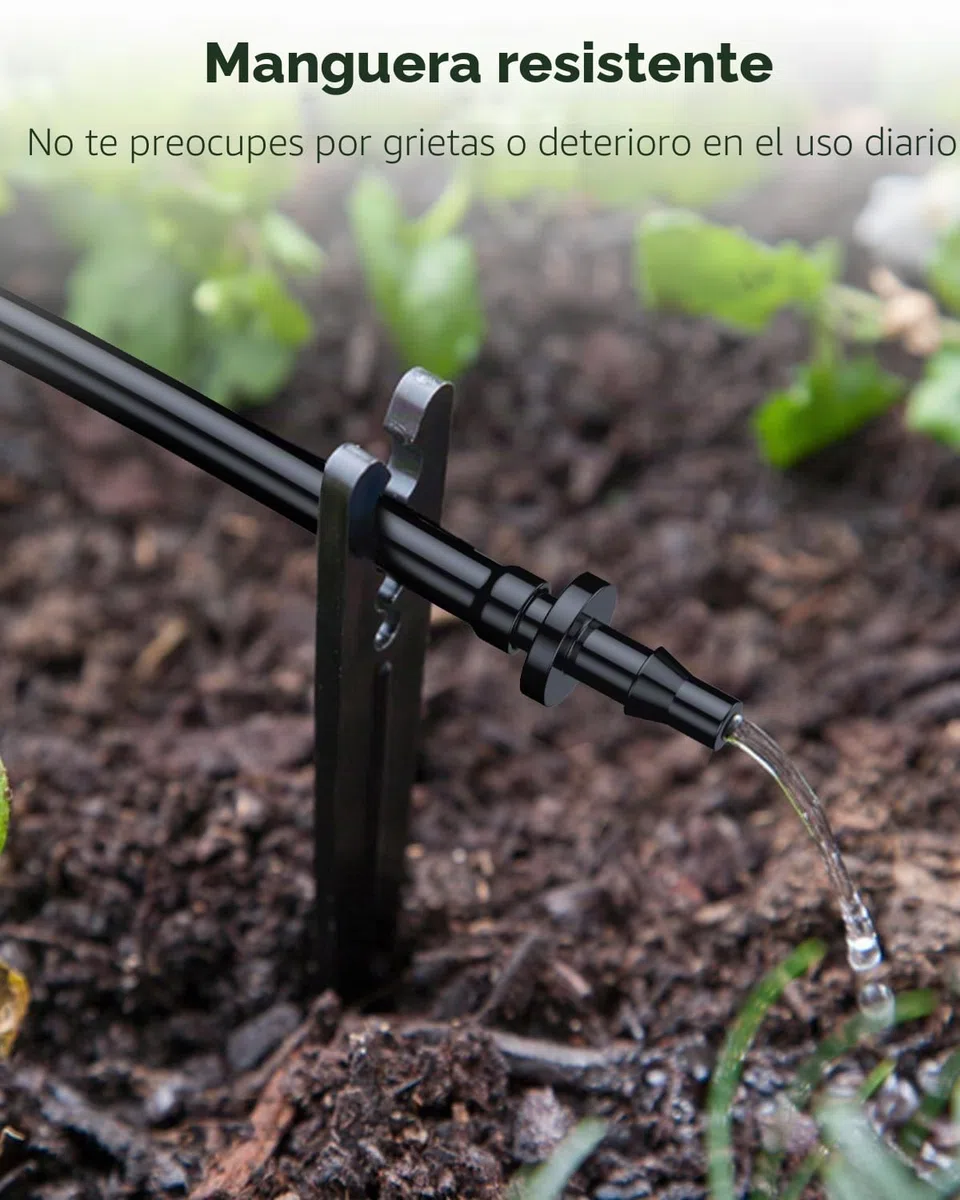 Pawfly 30 M Tubo de riego por goteo, 4-6 mm Tubería de distribución para sistema de riego, Línea de Micro PVC negro, Rollo de manguera para jardín, Pieza de riego por goteo