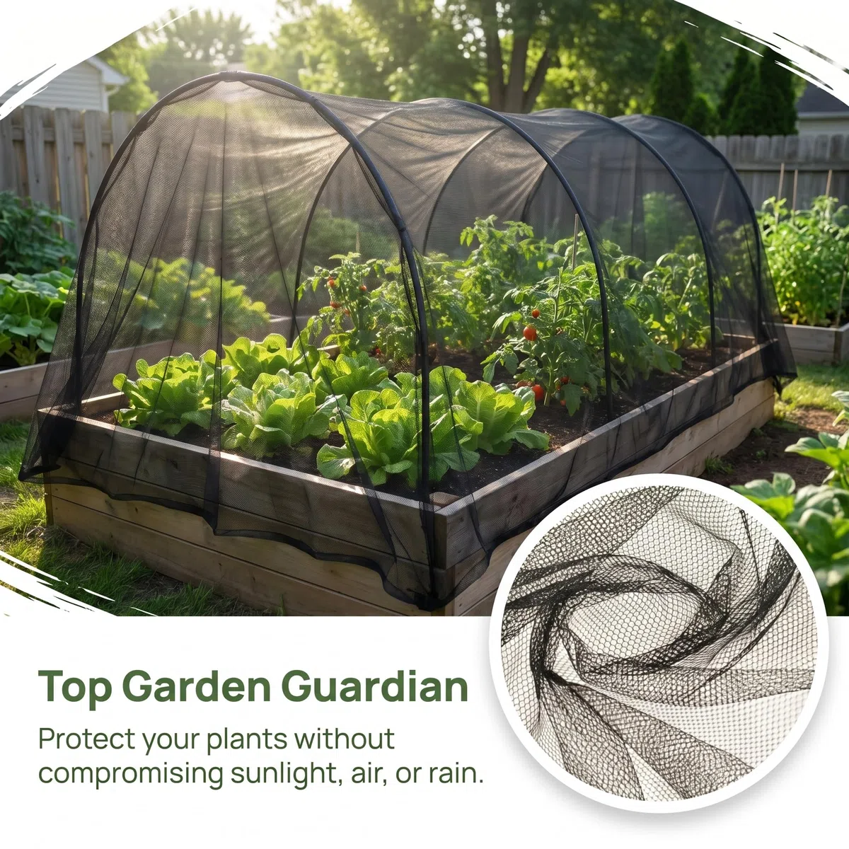 Mosquitera para Exteriores 15 x 3 m, Malla para Huerto de Poliéster con 120 Bridas, Red Protectora Vegetales para Proteger Verduras y Frutas, Protección Eficaz contra Insectos y Parásitos