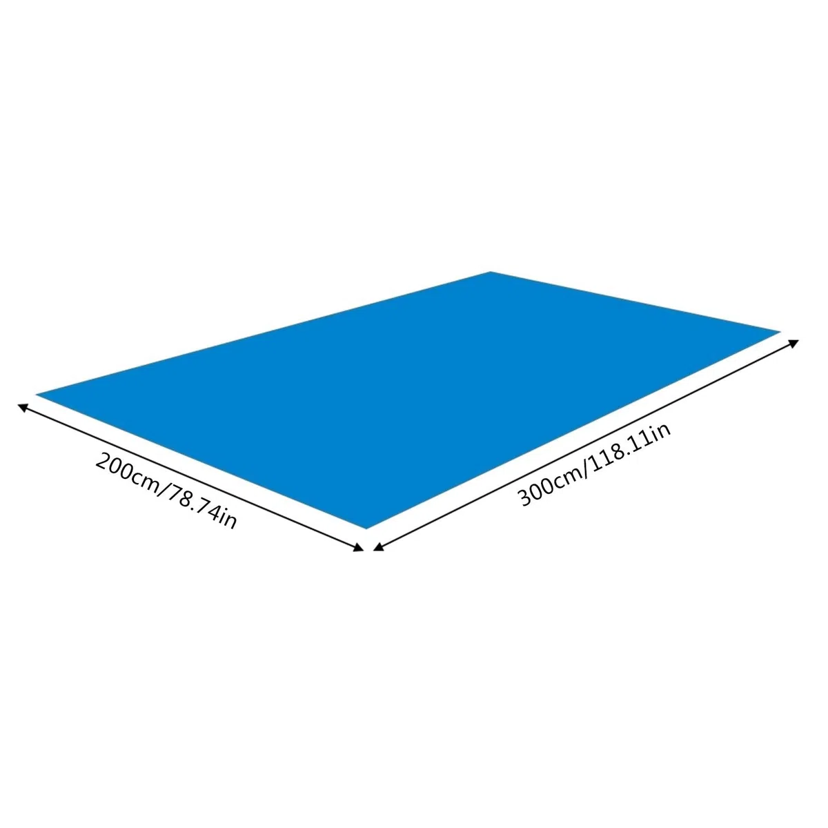 Tapiz de Suelo Protector para Piscina 2 x 3 m Rectangular de PE Resistente Color Azul Fácil de Instalar y Almacenar