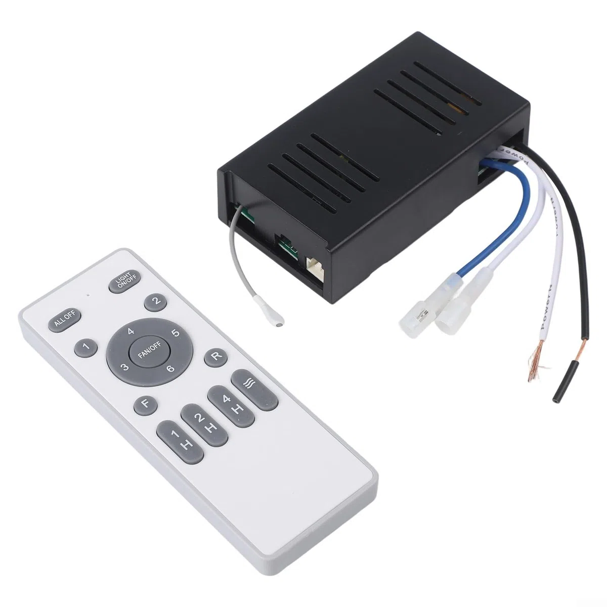 1 mando a distancia + receptor lámpara ventilador de techo dormitorio (A)