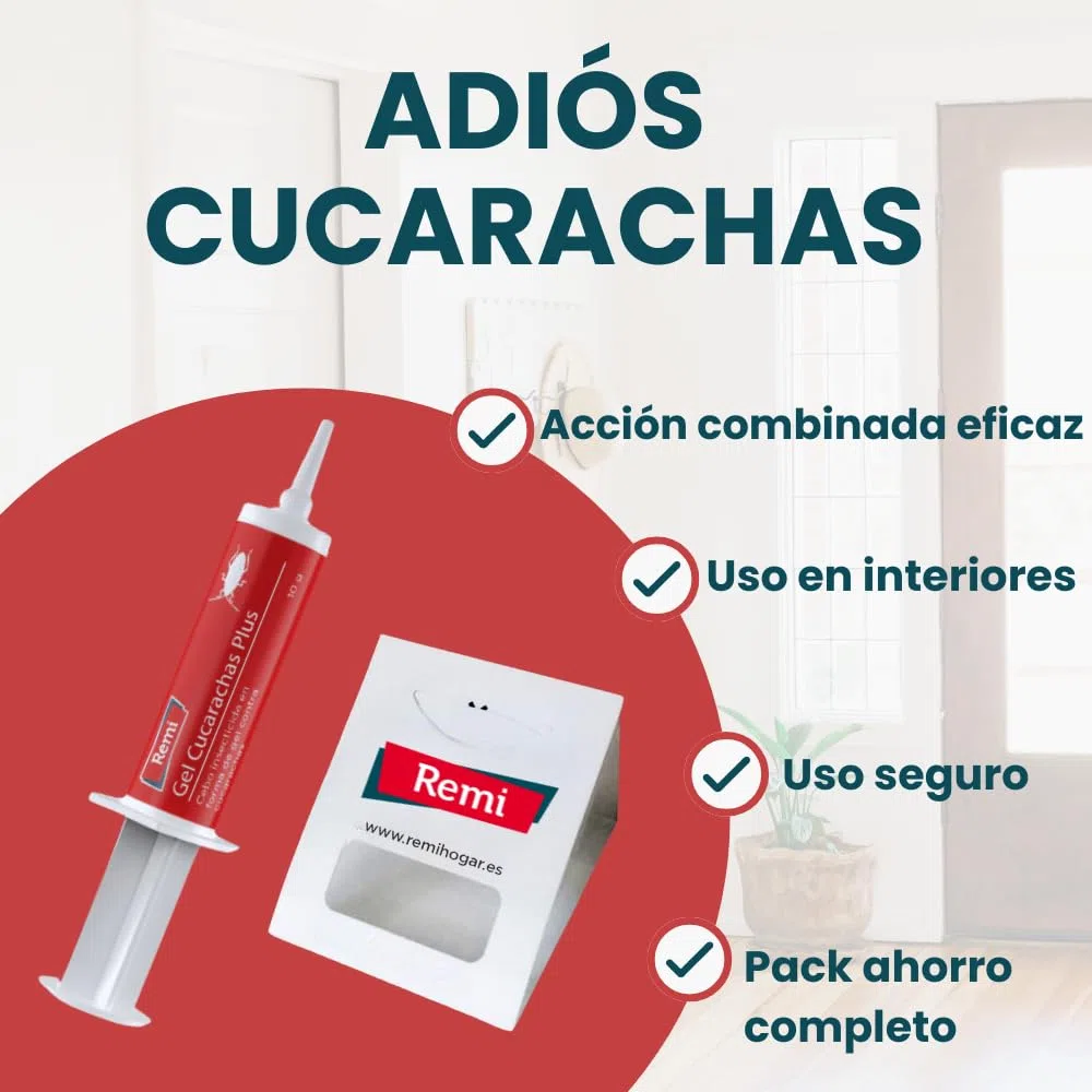 Remi Hogar Pack Gel Cucarachas + 15 Trampas Adhesivas | Mata Todo Tipo de cucarachas | Seguro para Personas y Mascotas | Fácil de Usar y sin Olor | Control eficaz en casa o Negocio (Gel + 15 trampas)