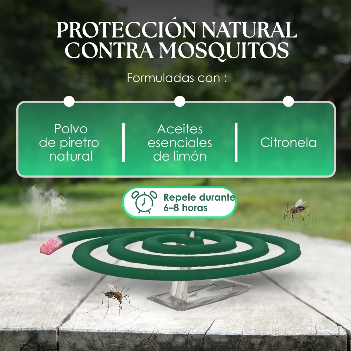 Espirales Antimosquitos y Quemador de Incienso de Ceramica Citronela Antimosquitos, Incienso Antimosquitos Exterior Espirales de Incienso con Soporte: Patio, Terraza, Camping o Interior (20Espirales)