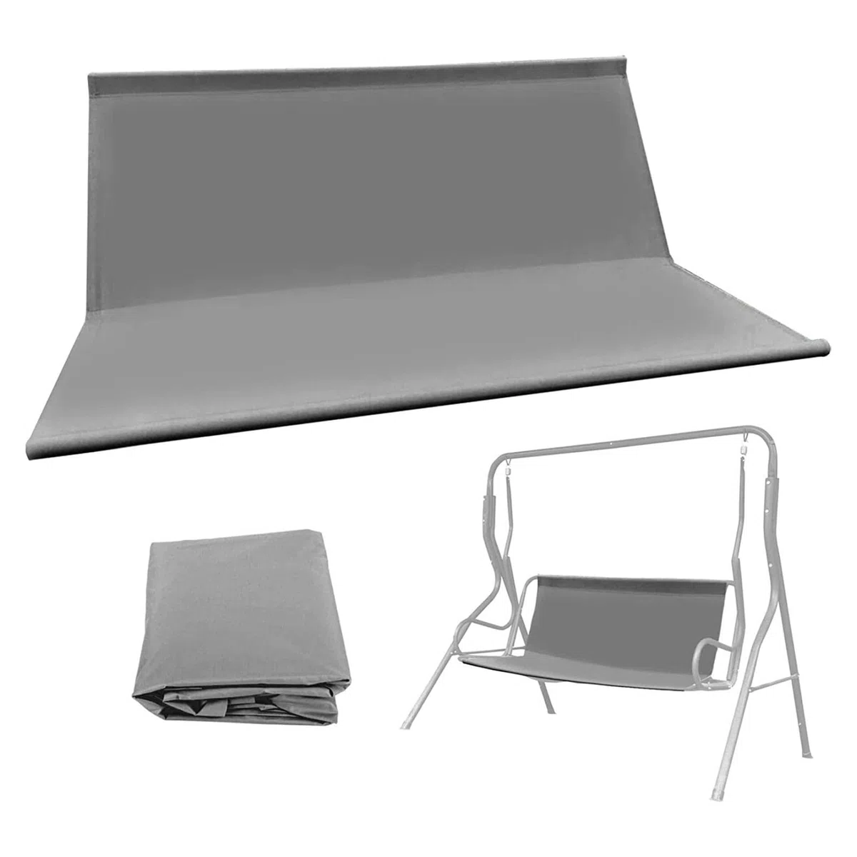 asiento columpio repuesto para columpio Hollywood, impermeable, tejido Oxford 600D, funda para columpio jardín, ajuste para mecedora 3 plazas, 138 x 50 x 50 cm