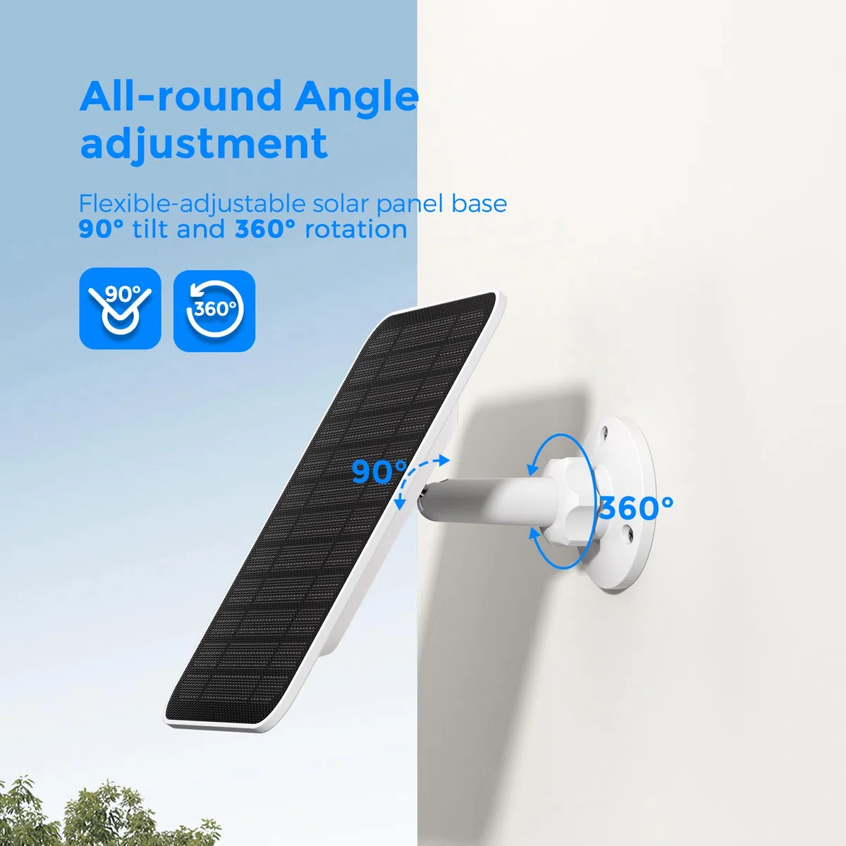 Panel solar de 5 V y 4 W compatible Arlo Pro 3/4/5,Ultra,Pro 3 Floodlight,Go 2,Essential Outdoor 2.ª generación,Essential 1.ª generación,con batería integrada de 2000 mAh y cable de alimentación de 4m