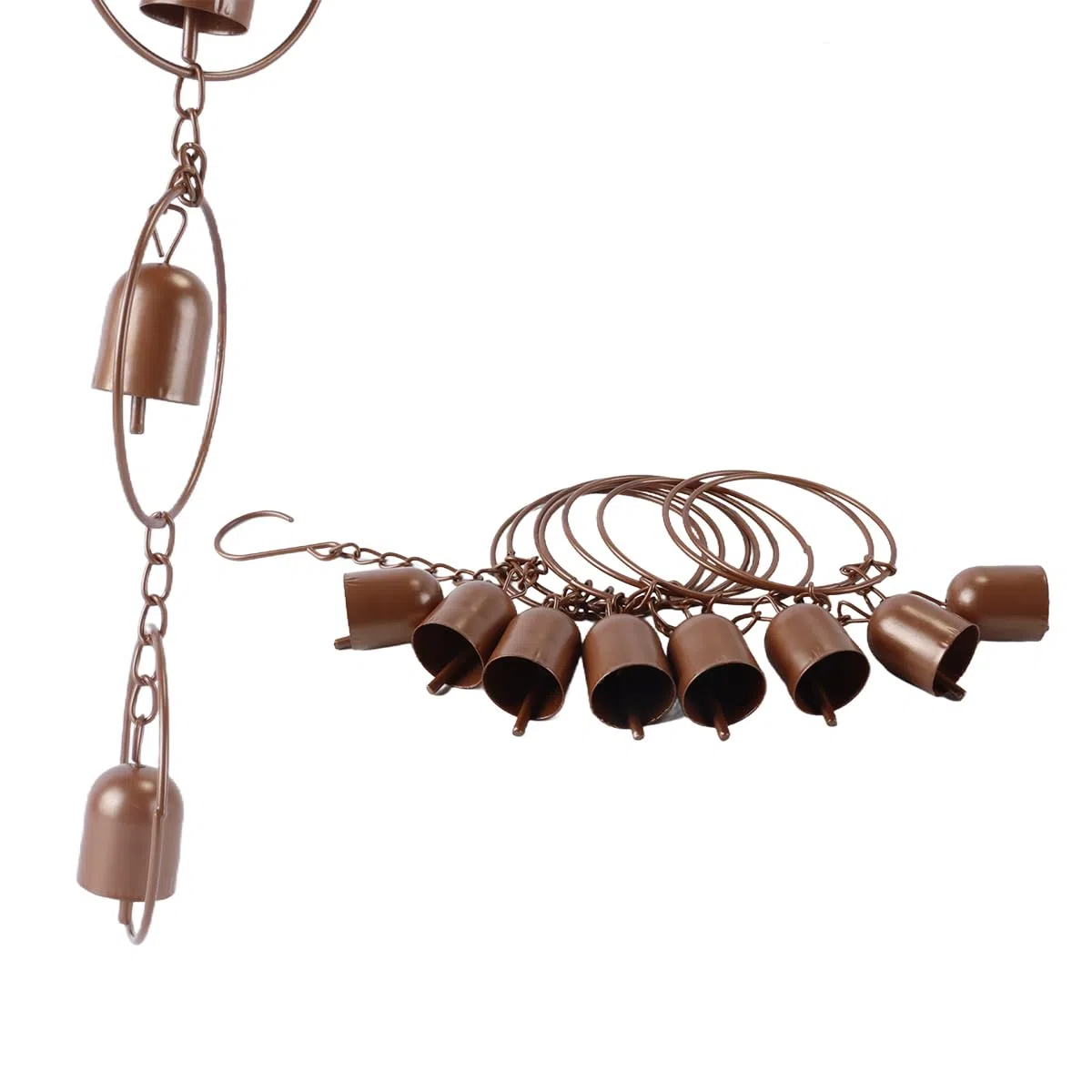 Ausi Campana De Lluvia Colgante De Metal, Cadena De Lluvia, Campanas De Viento Para Jardín, Decorativas Para Canalones, Drenaje, Decoración Del Hogar Y Exterior.