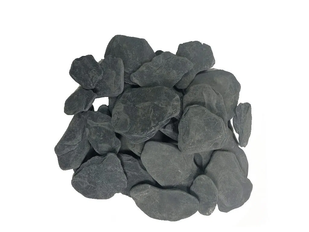 Pizarra negra Rodada 60-100 mm, decoración para jardines