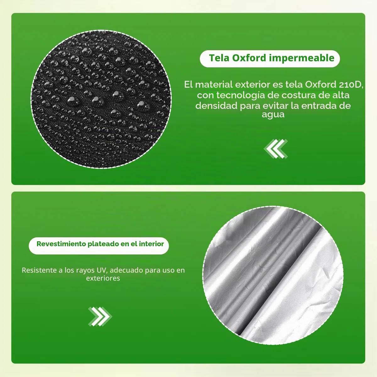 Zocipro 2pcs Fundas Protectoras para Sillas de Jardín Exterior, 64 x 64 x 70/120 cm, Tela Oxford 210D Impermeable y Resistente, Anti-UV, para Sillas Apilables de Terraza con Cordón de Ajuste