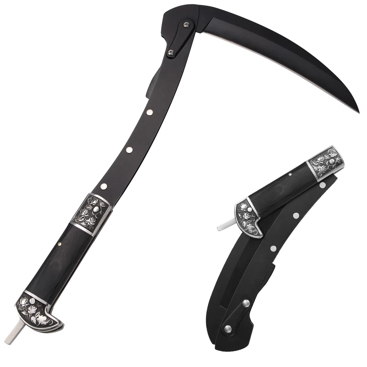 GVDV Hoz de Jardín Plegable, Fácil de Transportar, Hoja de 190 mm, para Hombres