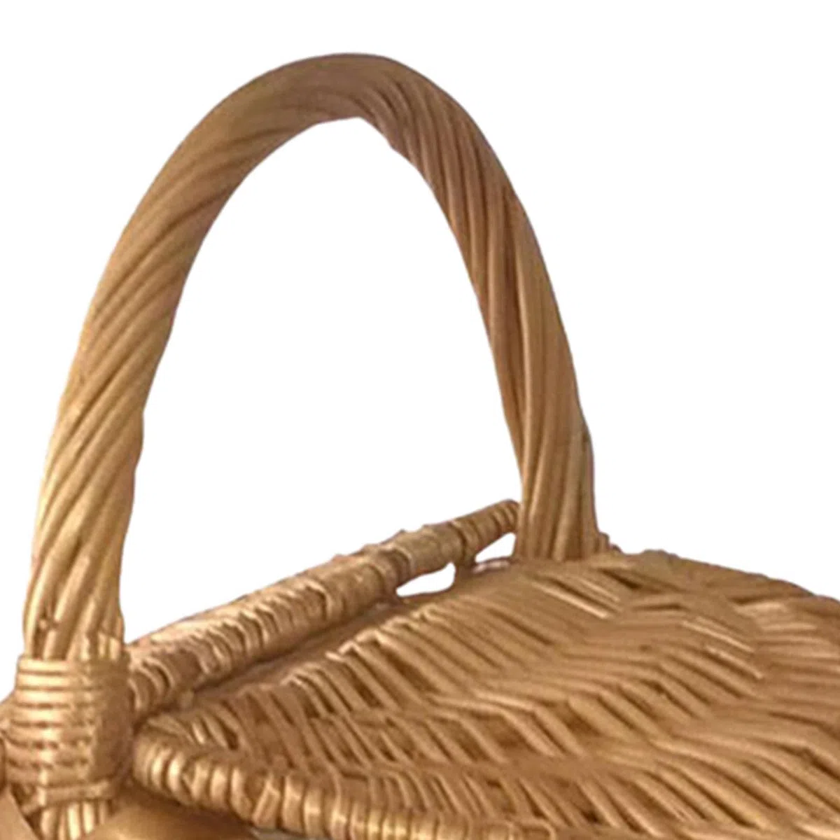 Cesta de picnic de mimbre tejida a mano con forro lavable para acampar al aire libre