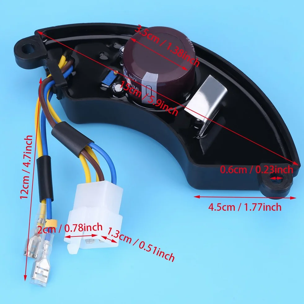 Regulador Automático de Voltaje AVR 450V 680VF para Generador de Gasolina de 6 Hilos 6.5KW-8.5KW