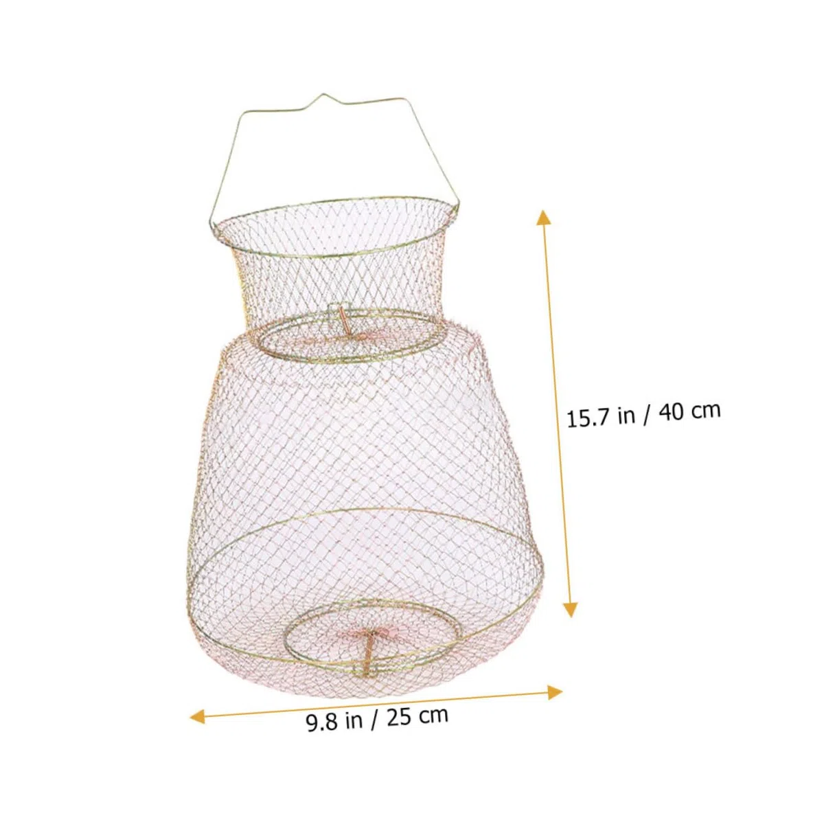 Jaula Protectora para Pesca de Malla Galvanizada, Cesta Metálica de 25 Cm, Red Resistente y Duradera, Equipo para Pesca al Aire Libre, Captura y Conservación de Peces