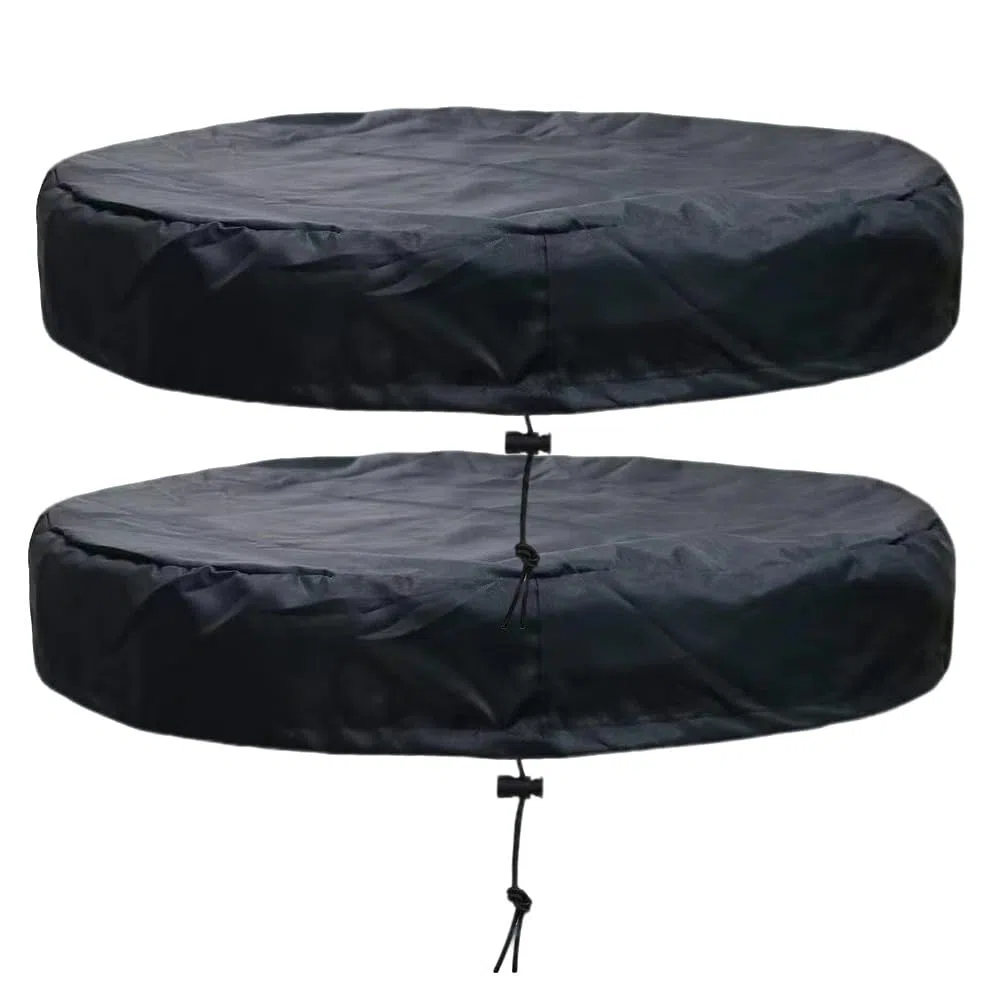2 Piezas Red para Barril de Lluvia, Cubiertas de Red Ajustables para barriles de Lluvia, para Red de protección contra Hojas, Insectos y Mosquitos (65 * 10 cm, 55 galones)