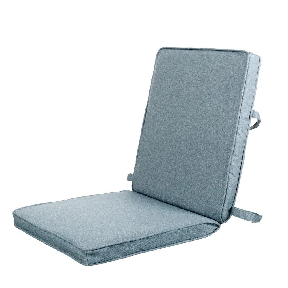 LOLAhome Cojín de Exterior para Silla de Respaldo bajo de Tejido antilluvia Azul de 90x40 cm