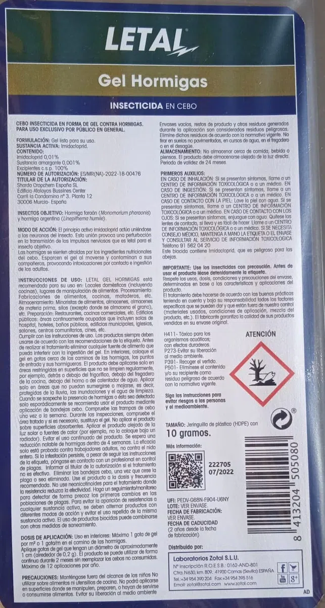 LETAL® Pack Insecticida Gel Hormigas + Super Matón | Pack contra los Insectos en Formato Gel y Aerosol | Insecticidas de acción rápida | Marca Zotal