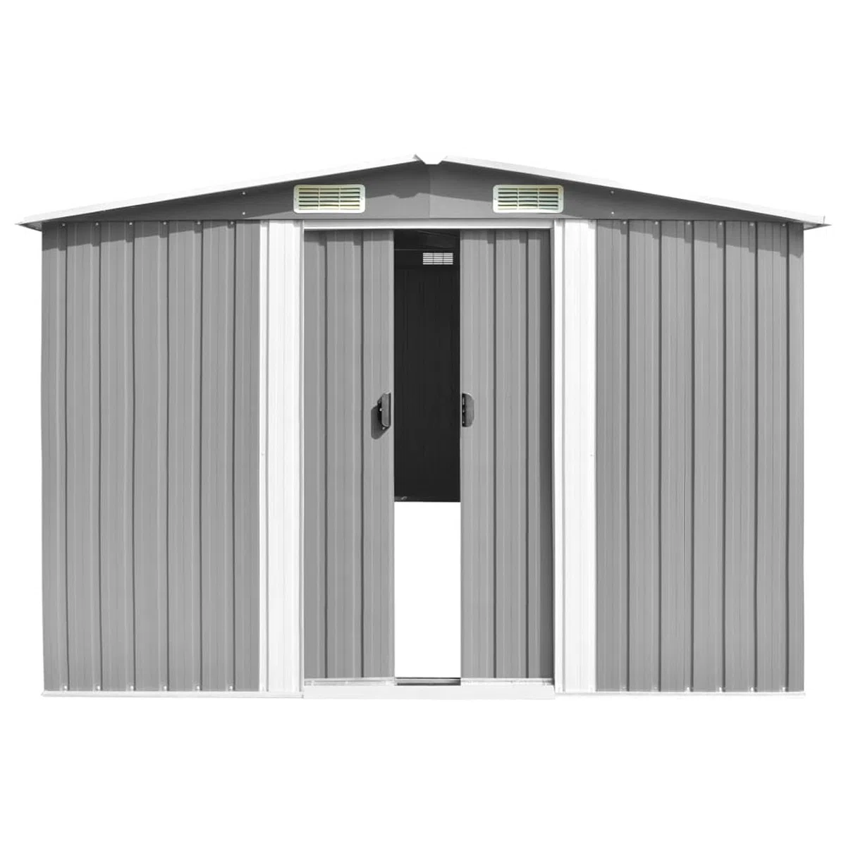 Cobertizo de jardín, Casetas para Parcelas, Casetas De Jardin, Cobertizo Jardin Exterior, Caseta Jardin Exterior, Casas Prefabricada, Acero galvanizado Gris 257x779x181 cm