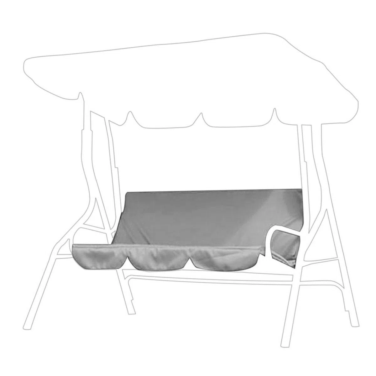 Omabeta Columpio al Aire Libre Silla de 3 Asientos Cojín Impermeable Reemplazo Funda de Asiento de Columpio Cubierta de protección para Silla de Columpio para Patio Exterior para Patio, jardín(Gris)