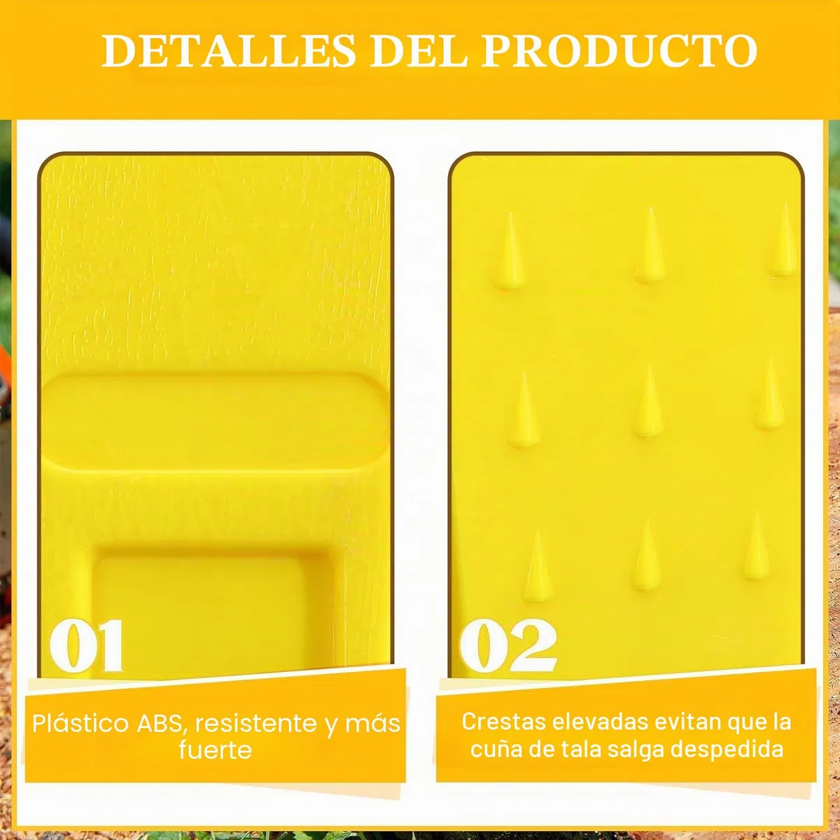 Cuñas para Talar árboles,6 Piezas Cuñas de Tala de Plástico,Cuñas de Troncos para Motosierra,Cuña de Arbol Plástico,Cuñas de Corte de Motosierra,Cuña para Madera,Porta Cuñas para Tala de Arboles