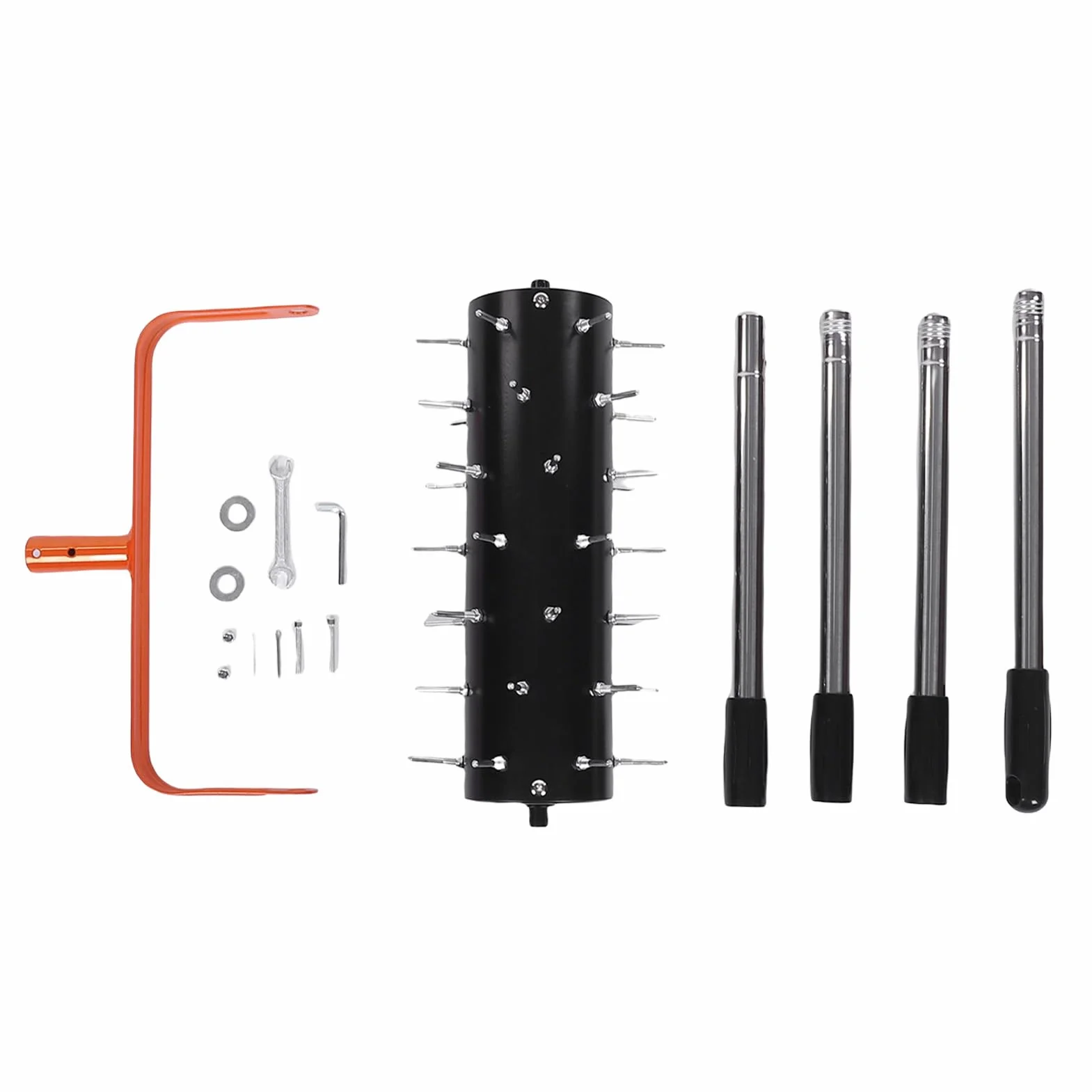 Alomejor Aireador de Césped Rodante de Acero Eficiente, 42 Púas, Ajustable, Jardín, Patio, para Jardinería Doméstica