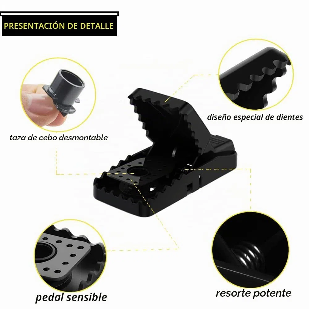 Trampas para Ratones, (Paquete de 6) Trampas para Rata Ratón de Respuesta Rápida Control de Roedores Asesino de Ratón Trampa de Rat Reutilizable Fácil Ratonera Snap Trap